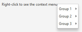 Screenshot of ActionGroup in a ContextMenu