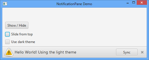 Screenshot of NotificationPane - Light theme from bottom
