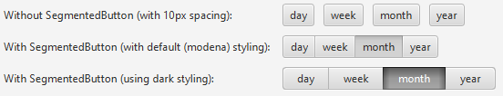 Screenshot of SegmentedButton
