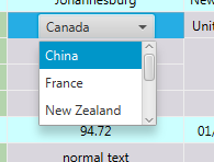 Screenshot of SpreadsheetCellEditor.ListEditor