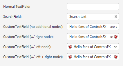 Screenshot of CustomTextField